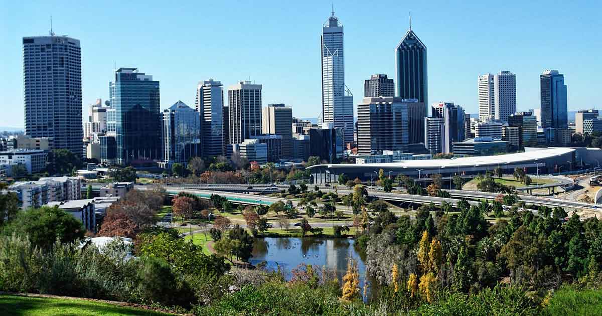 Perth vista dal parco